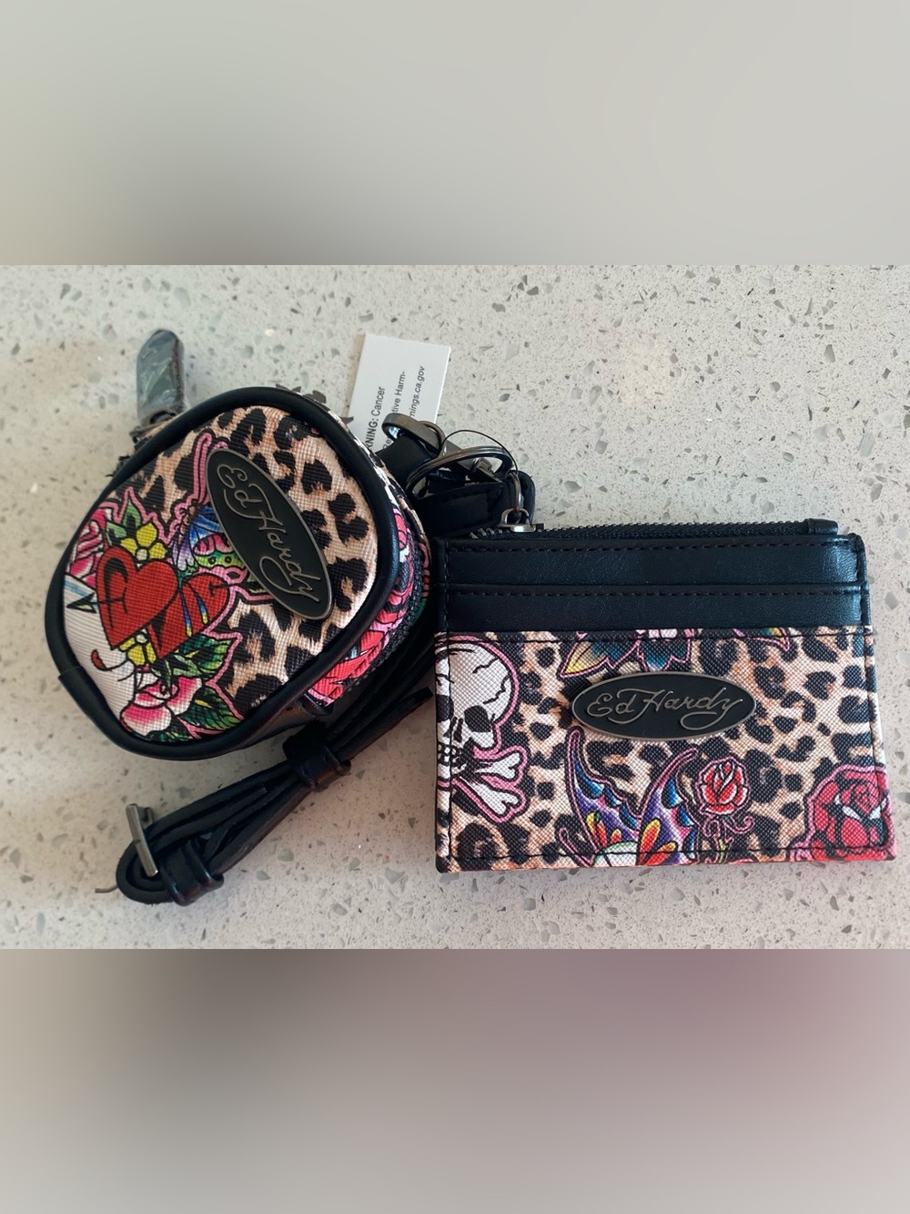Ed Hardy grunge Y2K Convertible Wristlet and Coin Pouch